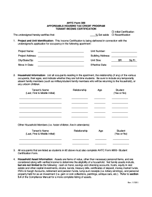 AHTC Form 300 Tenant Income Certification