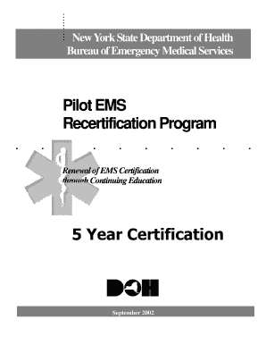 Nys emt practical - Pilot EMS Recertification Program - New York State Department of ... - health ny