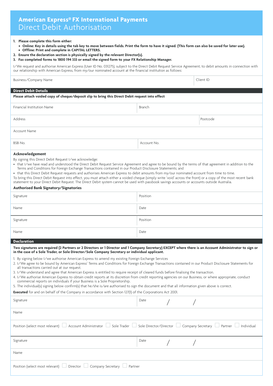 Direct Debit Authorisation - American Express