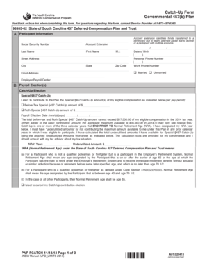 South Carolina 457(b) Catch-Up Form