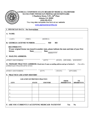 ga composite board medical examiners mandatory profile questionnaire form