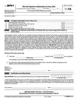 IRS Form 8879-F 2012
