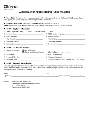 Authorization for Electronic Funds Transfer