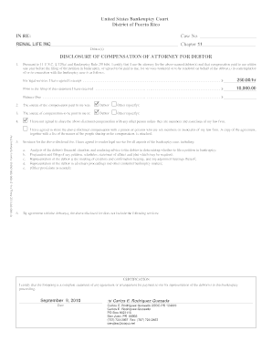 Disclosure of Compensation of Attorney for Debtor