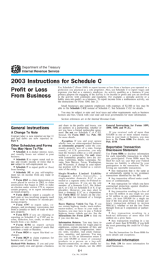 2003 Instructions for Schedule C