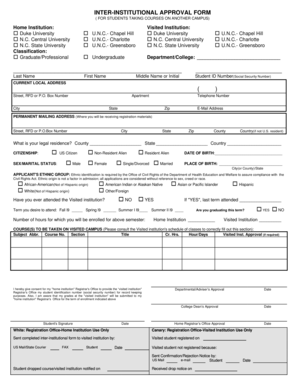 Inter-Institutional Approval Form