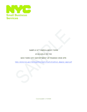 New York City EFT Enrollment Form
