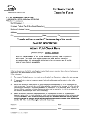 Electronic Funds Transfer Form