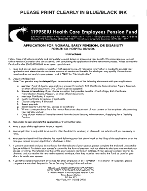 Pension Application Form