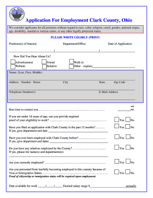 Clark County Employment Application