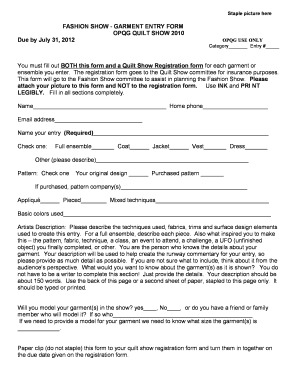 fashion registration form