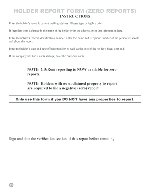 Kentucky Unclaimed Property Holder Report Form