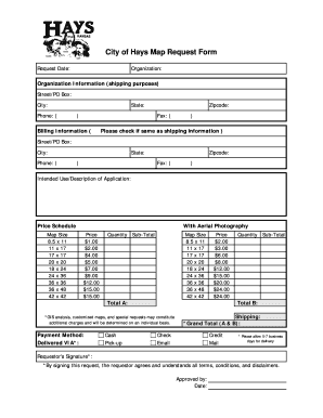 City of Hays Map Request Form - City of Hays, KS