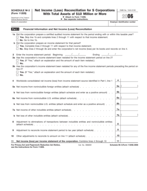 Schedule M-3 Form 1120S