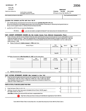 Kentucky Pension Income Exclusion Form 740