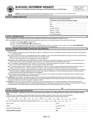In-School Deferment Request Form