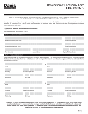 Designation of Beneficiary Form