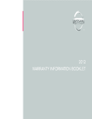 Nissan 2012 Warranty Information Booklet