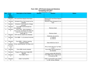 Form 1040 ATS Known Issues and Solutions
