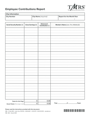 Employee Contributions Report