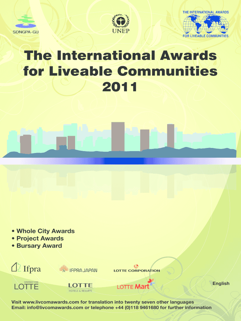 Whole City Awards - The International Awards for Liveable Preview on Page 1