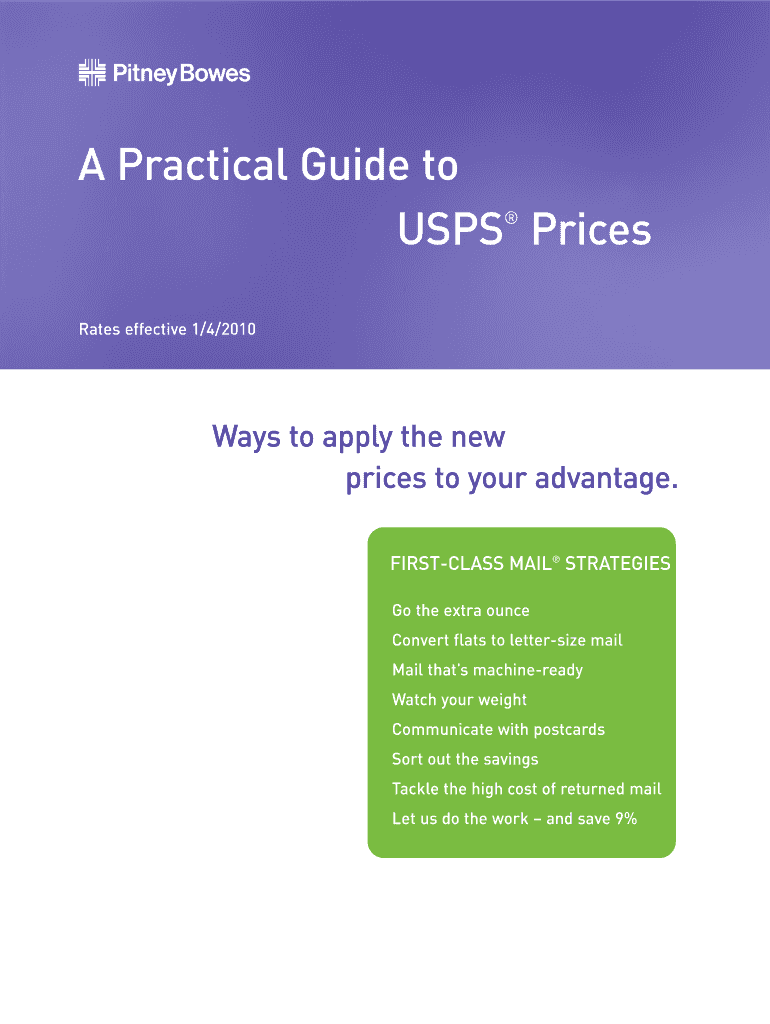 Fillable Online Practical guide to usps prices - first class mail ...