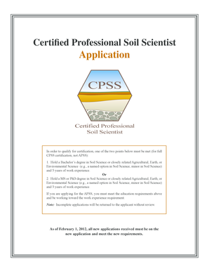 Certified Professional Soil Scientist Application