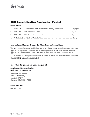 Washington EMS Recertification Application