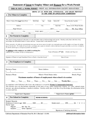 California Work Permit Application