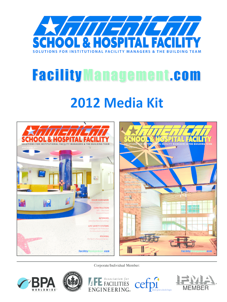 2012 Media Kit - American School and Hospital Facility Magazine Preview on Page 1