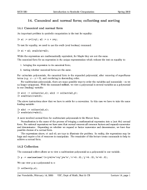 14. Canonical and normal form; collecting and sorting - homepages math uic