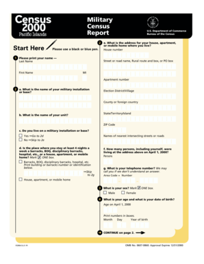 US Military Census Form D-21 PI
