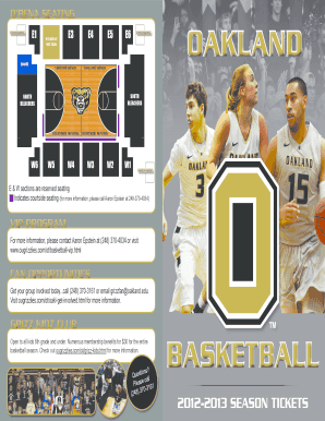 2012-2013 Basketball Season Ticket Order Form