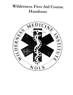 Wilderness First Aid Course Handouts