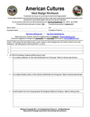 American Cultures Merit Badge Workbook