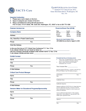 Exhibitor Registration Form