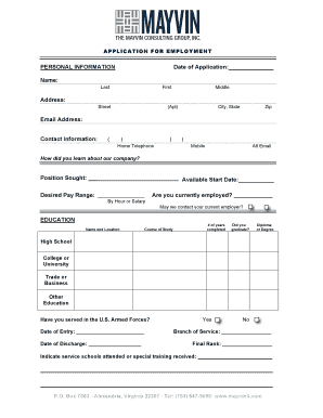 Employment Application Form