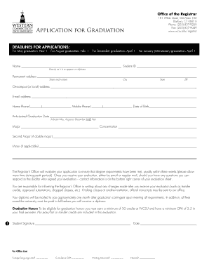Graduation Application Form