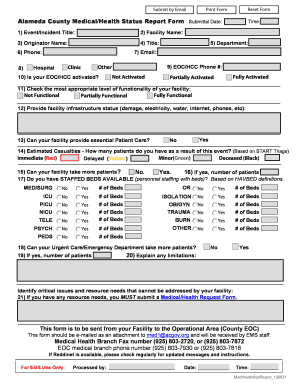 Medical Health Situation Status Report Form - Alameda County ... - acphd