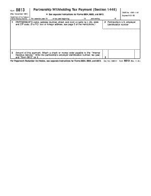 IRS Form 8813 Partnership Withholding Tax Payment