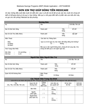 Medicare Savings Programs Application