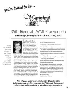 LWML Convention 2013 Registration Form