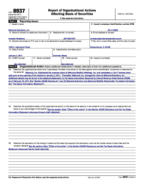 Form 8937 Report