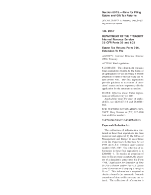 IRS Estate Tax Return Extension