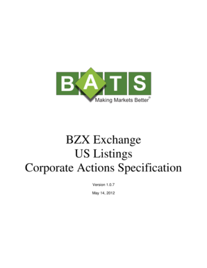 BATS BZX Exchange US Listings Corporate Actions Specification