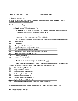 IRS RICS Privacy Impact Assessment