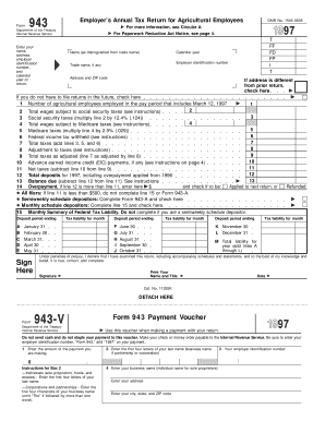 Form 943 Payment Voucher Sign Here - Internal Revenue Service - irs