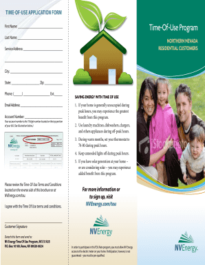 NV Energy Time-Of-Use Application Form