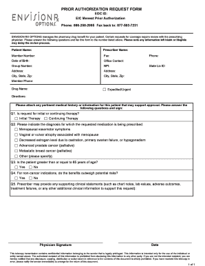 Download Prior Authorization Form - EnvisionRxPlus