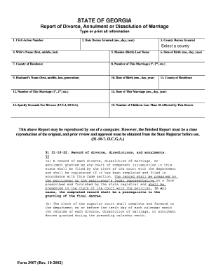 Georgia Divorce Decree Form